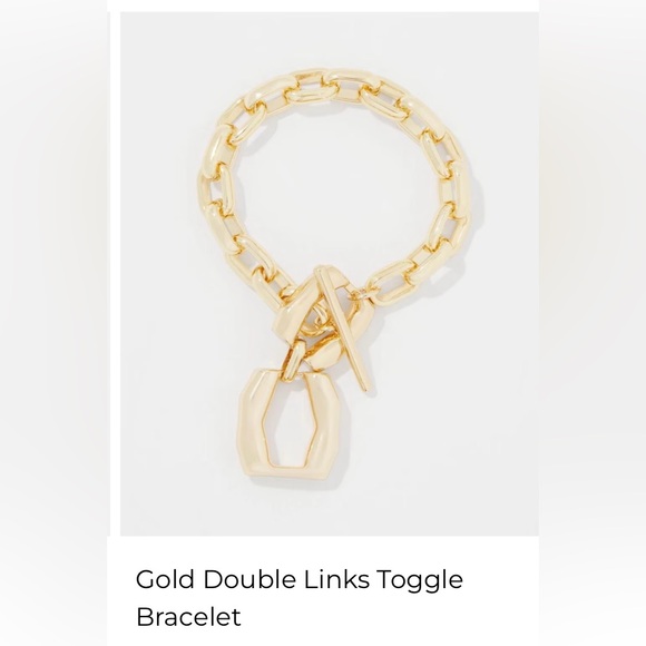 WHBM Gold double links toggle Bracelet - Picture 12 of 16